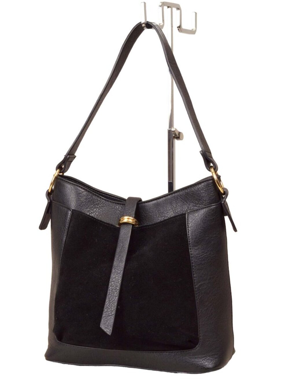 Moda Luxe Natasha Hobo Vegan Leather Black